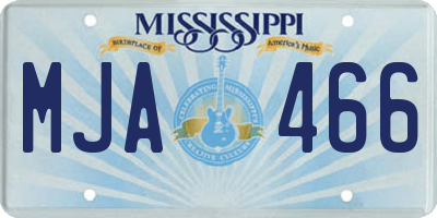 MS license plate MJA466