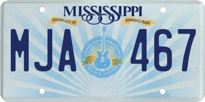 MS license plate MJA467