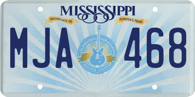 MS license plate MJA468