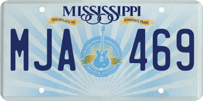 MS license plate MJA469