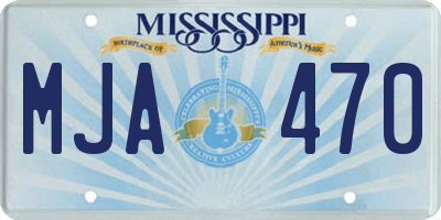 MS license plate MJA470
