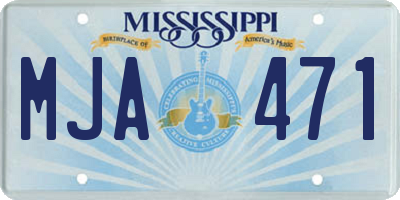 MS license plate MJA471