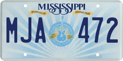 MS license plate MJA472