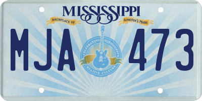 MS license plate MJA473