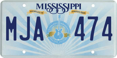MS license plate MJA474
