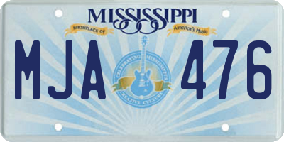MS license plate MJA476