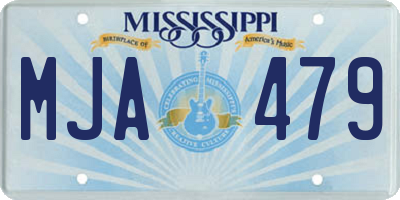 MS license plate MJA479