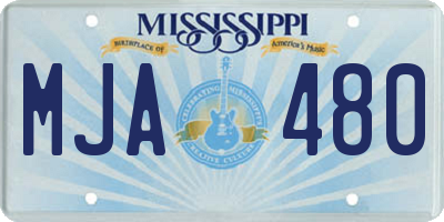 MS license plate MJA480