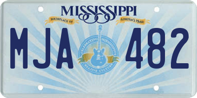 MS license plate MJA482