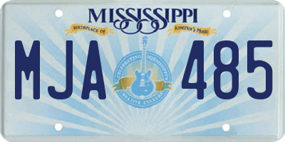 MS license plate MJA485