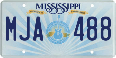 MS license plate MJA488