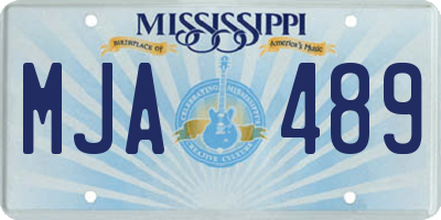 MS license plate MJA489