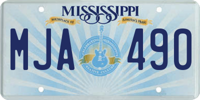 MS license plate MJA490