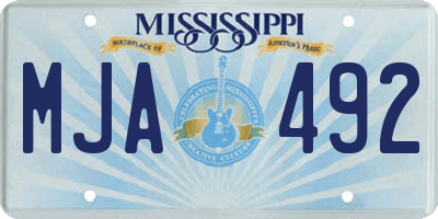 MS license plate MJA492