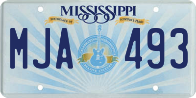 MS license plate MJA493