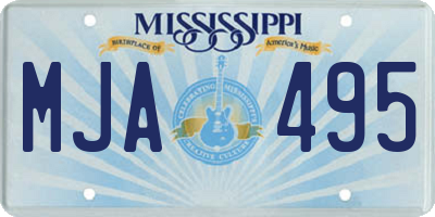 MS license plate MJA495