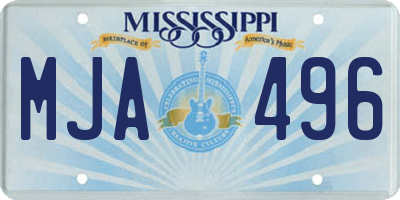 MS license plate MJA496