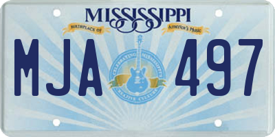 MS license plate MJA497
