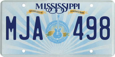 MS license plate MJA498