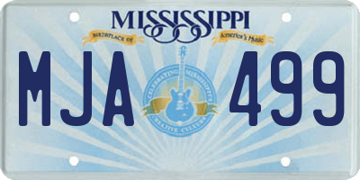 MS license plate MJA499