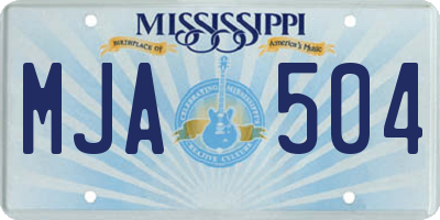 MS license plate MJA504