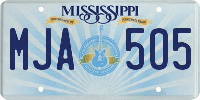 MS license plate MJA505