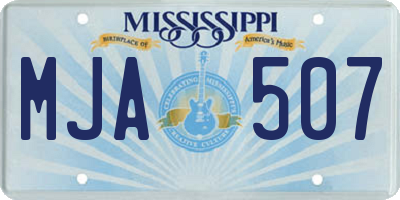 MS license plate MJA507