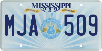 MS license plate MJA509