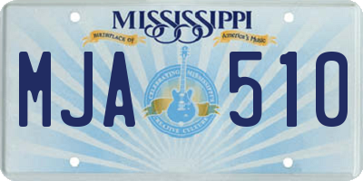 MS license plate MJA510