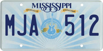 MS license plate MJA512