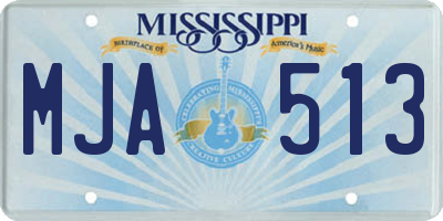 MS license plate MJA513