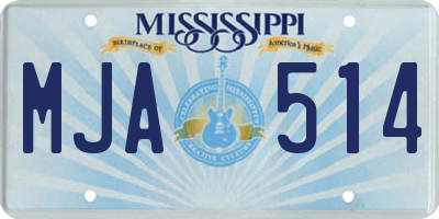 MS license plate MJA514