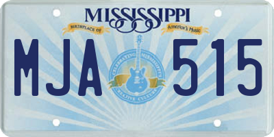 MS license plate MJA515