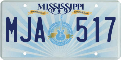 MS license plate MJA517