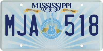MS license plate MJA518