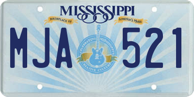 MS license plate MJA521