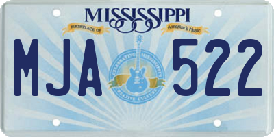 MS license plate MJA522