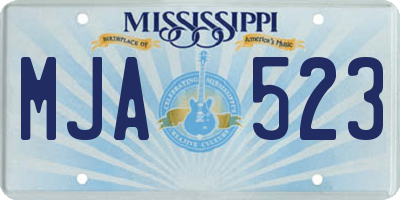 MS license plate MJA523