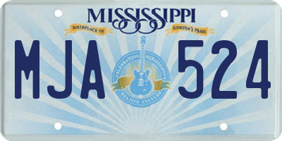 MS license plate MJA524