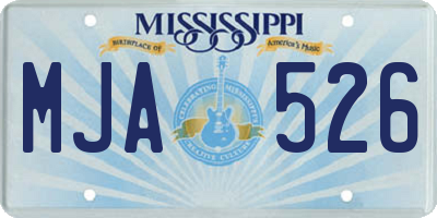 MS license plate MJA526