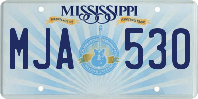 MS license plate MJA530