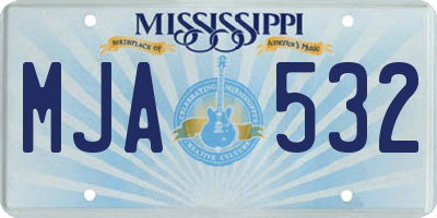 MS license plate MJA532