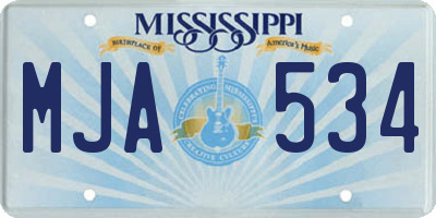 MS license plate MJA534