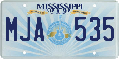 MS license plate MJA535