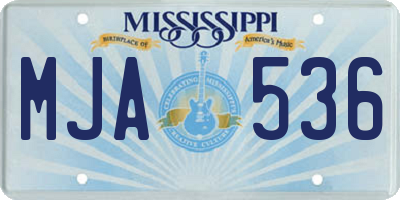 MS license plate MJA536