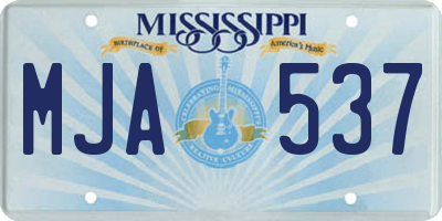 MS license plate MJA537