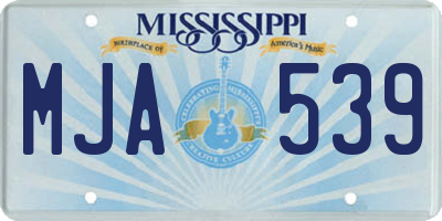 MS license plate MJA539