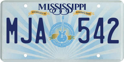 MS license plate MJA542
