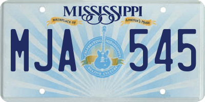MS license plate MJA545