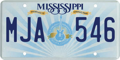 MS license plate MJA546